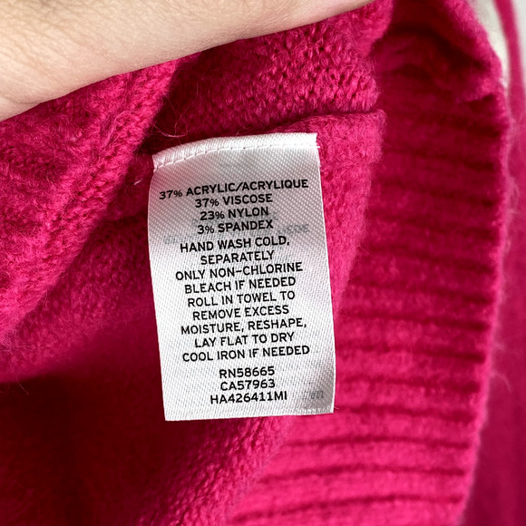 NWT Halogen Hot Pink V-Neck Sweater XS - Picture 4 of 5